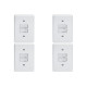 Kit C/4 - Conjunto Perlex''Branca''Com Placa(1Simples+1Pa...
