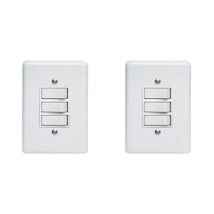 Kit C/2 - Conjunto Perlex''Branca''Com Placa(2Simples+1Pa...