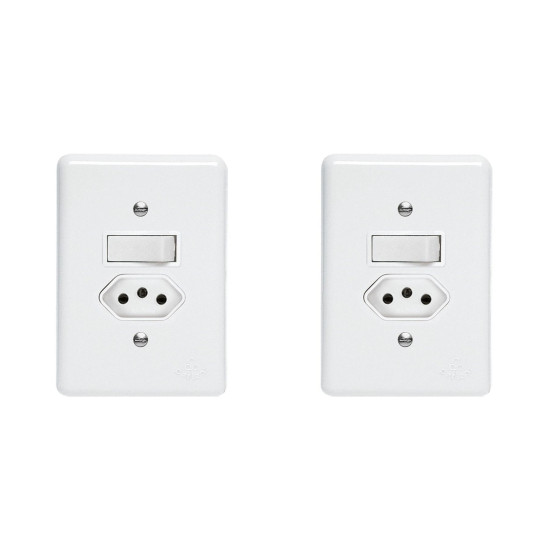 Kit C/2 - Conjunto Perlex''Branca''Com Placa(1Paralelo+To...