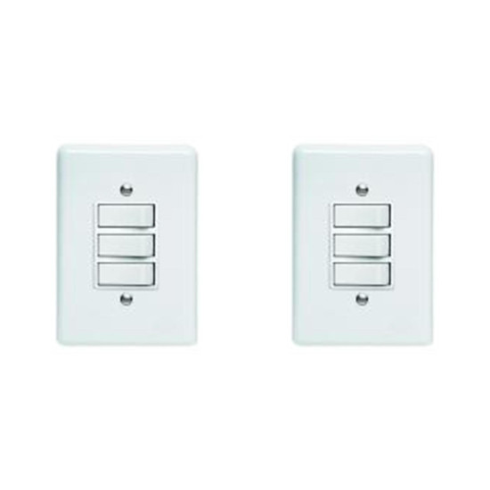 Kit C/2 - Conjunto Perlex''Branca''Com Placa(3Paralelo) 2...