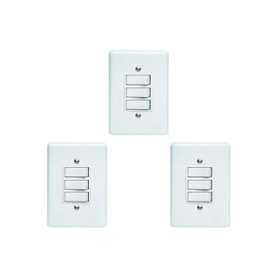 Kit C/3 - Conjunto Perlex''Branca''Com Placa(3Paralelo) 2...