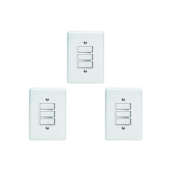 Kit C/3 - Conjunto Perlex''Branca''Com Placa(3Paralelo) 2...