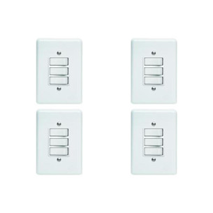 Kit C/4 - Conjunto Perlex''Branca''Com Placa(3Paralelo) 2...