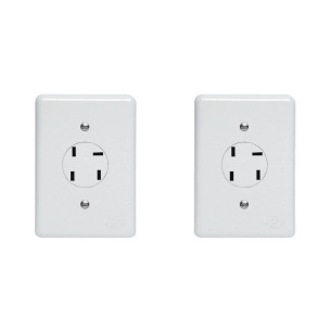 Kit C/2 - Conjunto Tomada Fone Perlex''Branca''Com Placa ...