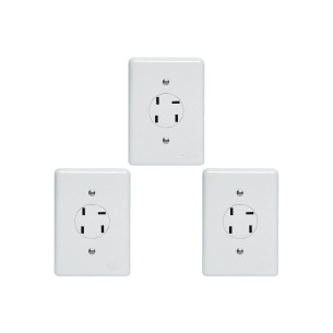 Kit C/3 - Conjunto Tomada Fone Perlex''Branca''Com Placa ...