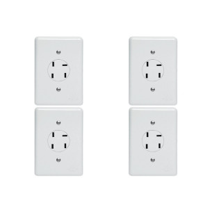 Kit C/4 - Conjunto Tomada Fone Perlex''Branca''Com Placa ...