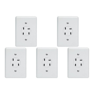 Kit C/5 - Conjunto Tomada Fone Perlex''Branca''Com Placa ...