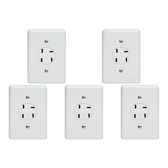 Kit C/5 - Conjunto Tomada Fone Perlex''Branca''Com Placa ...