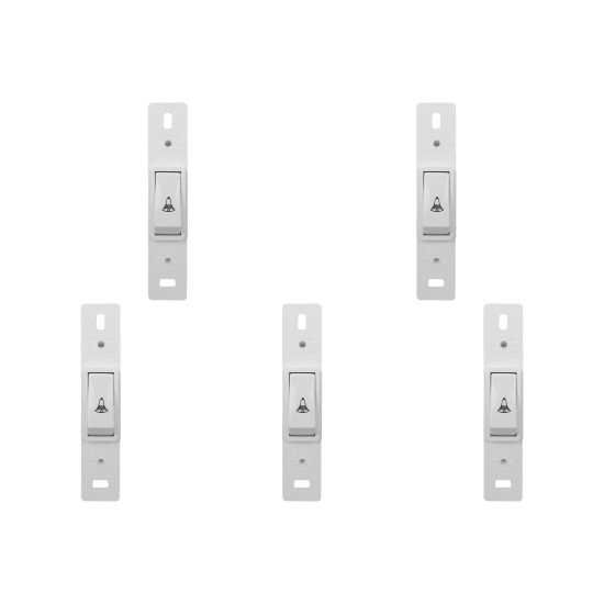 Kit C/5 - Conjunto Perlex''Branca''Sem Placa(1Campainha) ...