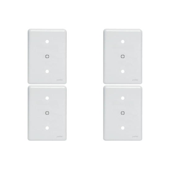 Kit C/4 - Placa Perlex Branca 4X2 (Cega+Furo) 23Pl0/6