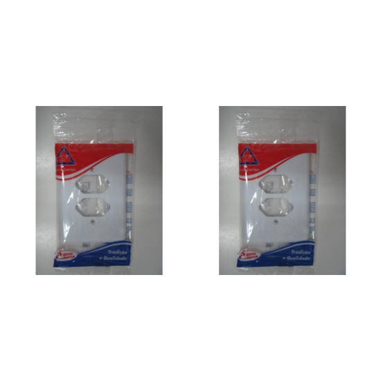 Kit C/2 - Placa Perlex Branca 4X2 (2 Tomadas) 23Pl2T