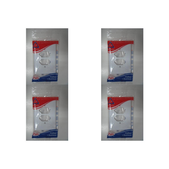 Kit C/4 - Placa Perlex Branca 4X2 (2 Tomadas) 23Pl2T