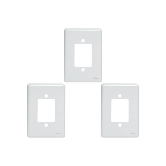 Kit C/3 - Placa Perlex Branca 4X2 (3 Saida Ou 1 Saida+Tomada  ..