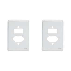 Kit C/2 - Placa Perlex Branca 4X2 (1 Saida+1Tomada) 23Pl2It