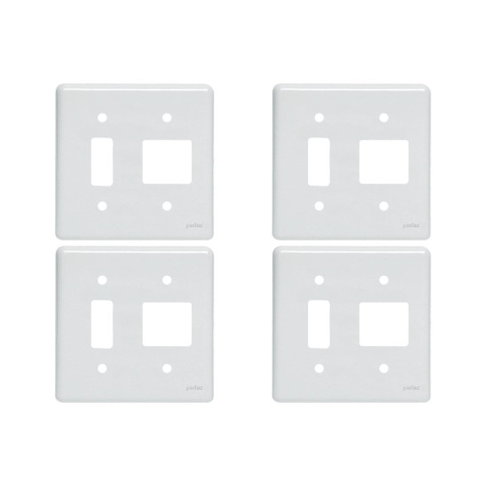 Kit C/4 - Placa Perlex Branca 4X4 (1 Saida+2 Saida) 23Pl12