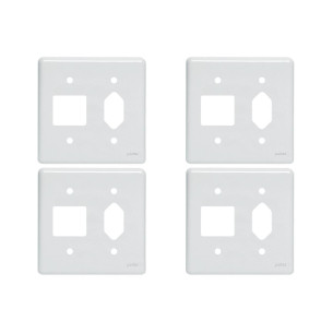Kit C/4 - Placa Perlex Branca 4X4 (2 Saida+Tomada) 23Pl2/1T