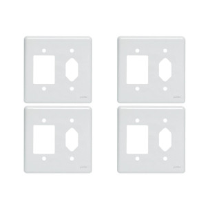Kit C/4 - Placa Perlex Branca 4X4 (3 Saida+Tomada) 23Pl3/1T