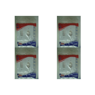 Kit C/4 - Placa Perlex Branca 4X4 (1 Saida+Tomada) 23Pl1/1T