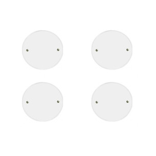 Kit C/4 - Placa Perlex Branca 4X4 (Redonda) 23Pl520