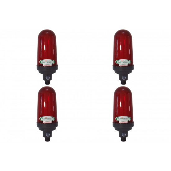 Kit C/4 - Para-Raio Sinalizador Topo Simples Com Fotocelula