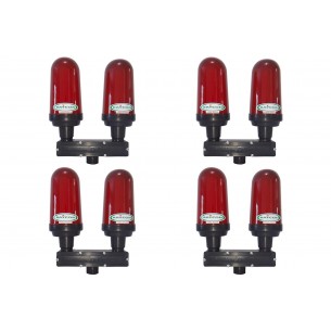 Kit C/4 - Para-Raio Sinalizador Topo Duplo Com Fotocelula