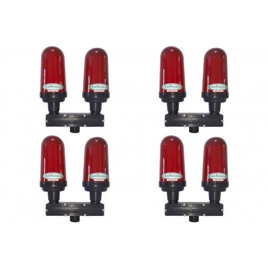 Kit C/4 - Para-Raio Sinalizador Topo Duplo Com Fotocelula