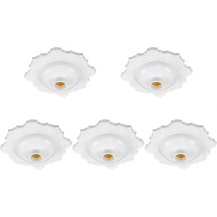 Kit C/5 - Plafonier Pvc Pavilonis Bvc Branco Decorativo 8...