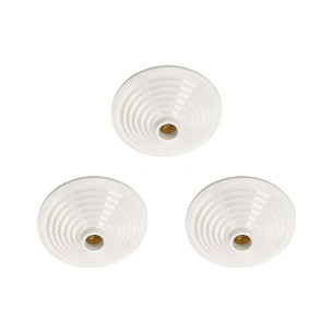 Kit C/3 - Plafonier Pvc Pavilonis Mc Branco Soquete Porce...