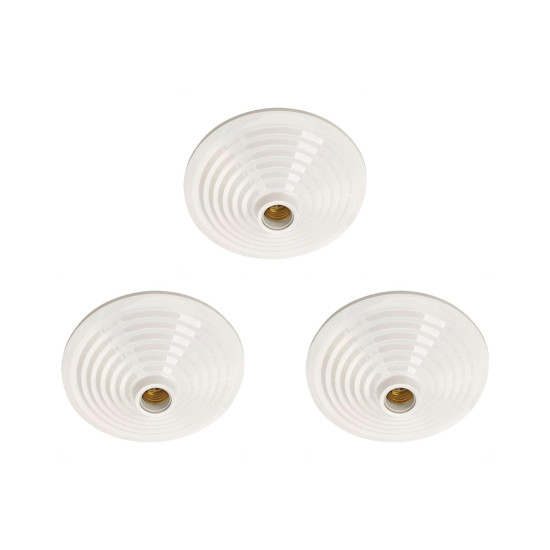 Kit C/3 - Plafonier Pvc Pavilonis Mc Branco Soquete Porce... Kit C/3 - Plafonier Pvc Pavilonis Mc Branco Soquete Porce...