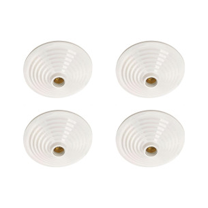 Kit C/4 - Plafonier Pvc Pavilonis Mc Branco Soquete Porce...
