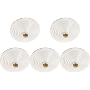 Kit C/5 - Plafonier Pvc Pavilonis Mc Branco Soquete Porce...