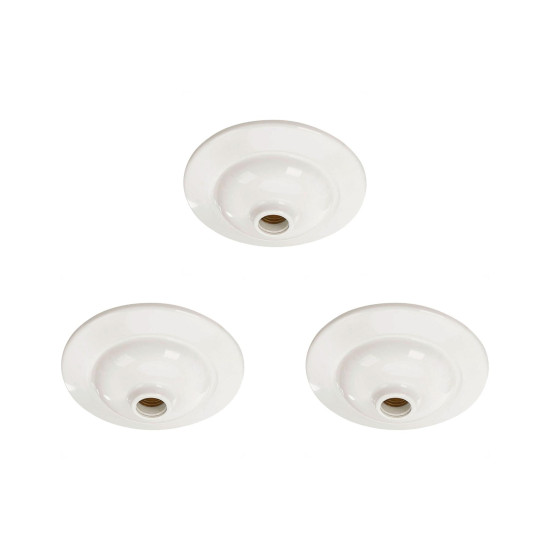 Kit C/3 - Plafonier Pvc Pavilonis Dvp Branco Soquete Porc... Kit C/3 - Plafonier Pvc Pavilonis Dvp Branco Soquete Porc...