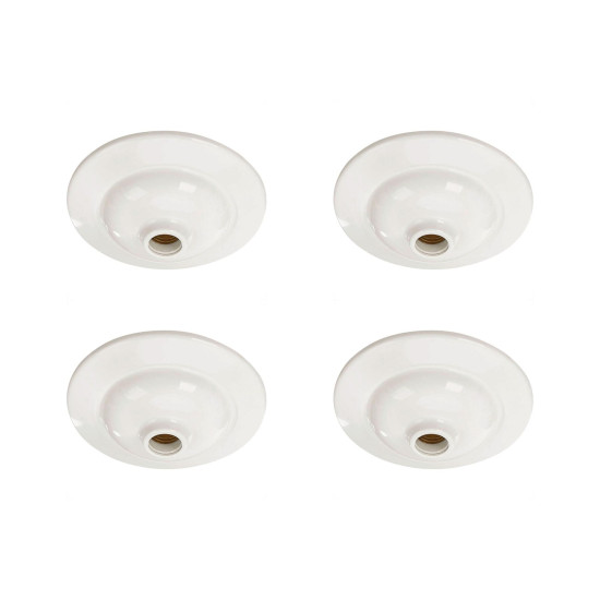 Kit C/4 - Plafonier Pvc Pavilonis Dvp Branco Soquete Porc...