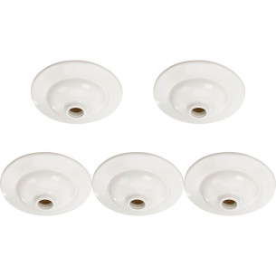 Kit C/5 - Plafonier Pvc Pavilonis Dvp Branco Soquete Porc...