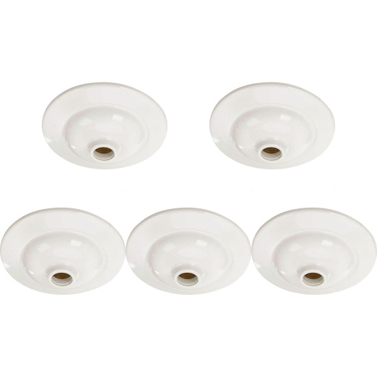 Kit C/5 - Plafonier Pvc Pavilonis Dvp Branco Soquete Porc... Kit C/5 - Plafonier Pvc Pavilonis Dvp Branco Soquete Porc...