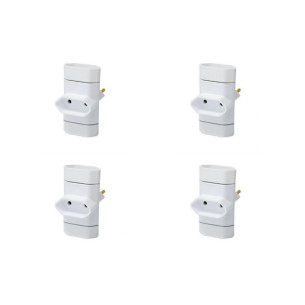 Kit C/4 - Pino 3 Saidas 2 Polos Perlex ''T'' Branco 245Br