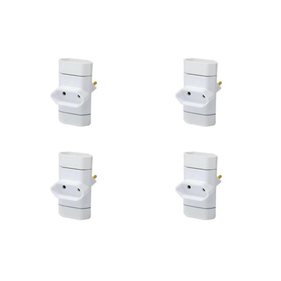 Kit C/4 - Pino 3 Saidas 2 Polos Perlex ''T'' Branco 245Br