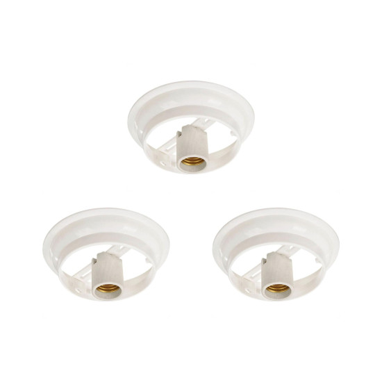 Kit C/3 - Plafonier Pvc Pavilonis 510 Branco Redondo Soqu... Kit C/3 - Plafonier Pvc Pavilonis 510 Branco Redondo Soqu...