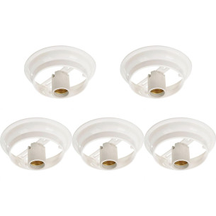 Kit C/5 - Plafonier Pvc Pavilonis 510 Branco Redondo Soqu...