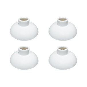 Kit C/4 - Plafonier Pvc Perlex Branco Redondo Soquete Por...