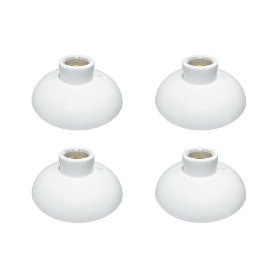 Kit C/4 - Plafonier Pvc Perlex Branco Redondo Soquete Por...