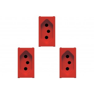 Kit C/3 - Modulo Soprano Ilus (Tomada 20A Vermelho) 5Ub99008