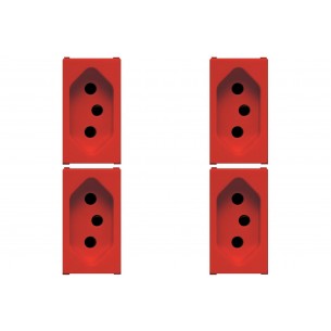 Kit C/4 - Modulo Soprano Ilus (Tomada 20A Vermelho) 5Ub99008