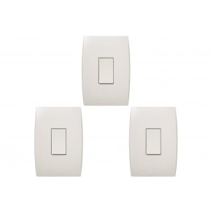 Kit C/3 - Conjunto Soprano Ilus 4X2 Branco Com Placa(1Sim...