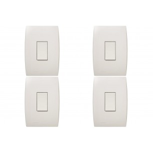 Kit C/4 - Conjunto Soprano Ilus 4X2 Branco Com Placa(1Sim...
