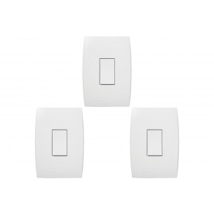 Kit C/3 - Conjunto Soprano Ilus 4X2 Branco Com Placa(1Par...