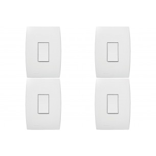 Kit C/4 - Conjunto Soprano Ilus 4X2 Branco Com Placa(1Par...
