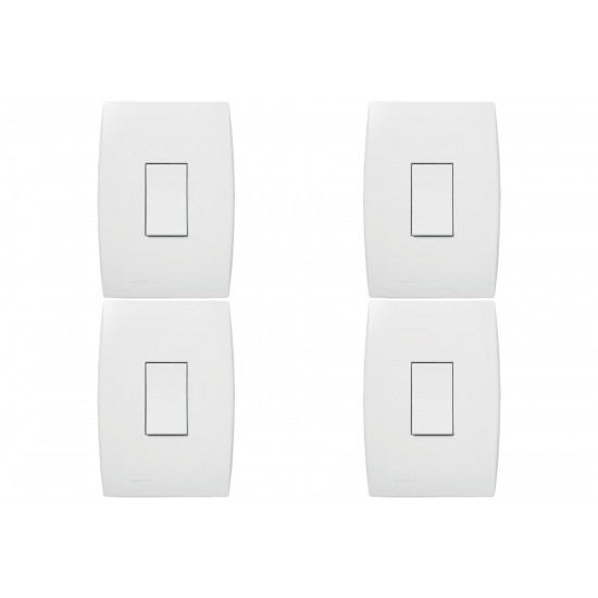 Kit C/4 - Conjunto Soprano Ilus 4X2 Branco Com Placa(1Par...