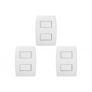 Kit C/3 - Conjunto Soprano Ilus 4X2 Branco Com Placa(2Sim...