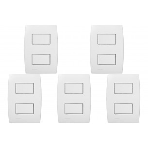 Kit C/5 - Conjunto Soprano Ilus 4X2 Branco Com Placa(2Sim...